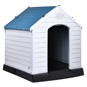Only Supports Self Pickup-Plastic Dog House, Insulated Dog House, Assembled Sturdy Dog Kennel With Elevated Floor And Ventilation For Small To La (Option: 41Inch)