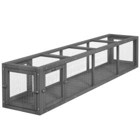 79 Inch Long Wooden Cat Runway With Weather Protection, Inside And Outside Connection, Suitable For Deck Terraces, Balconies, Dark Grey (Option: Dark Gray)